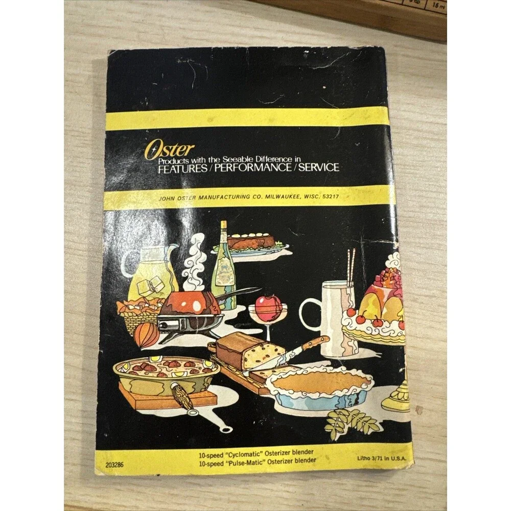 1971 OSTERIZER BLENDER Spin Cookery Cookbook for 10 speed paperback Recipes